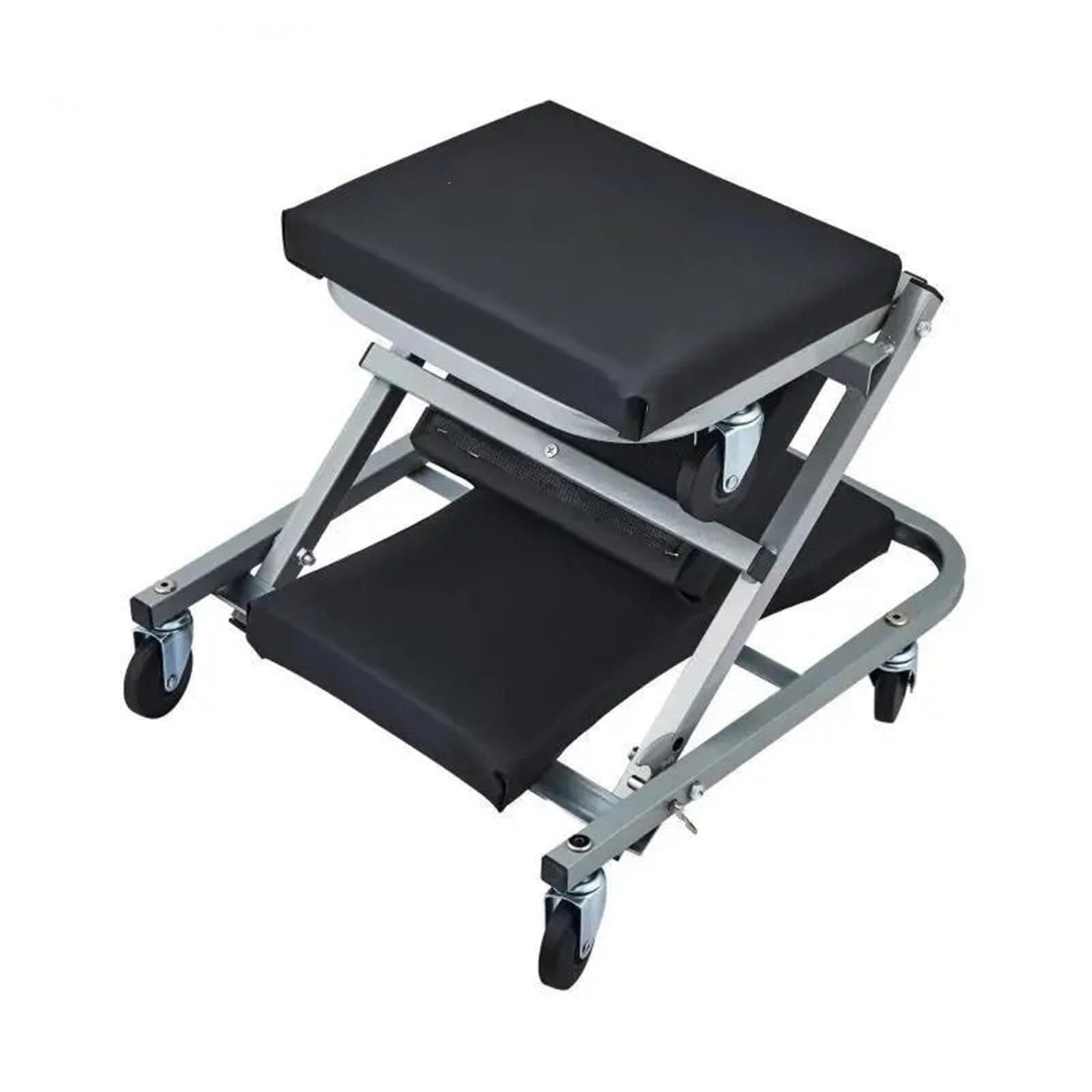 Taburete Taller Camilla mecánica, Asiento en Forma de Z de 36", 2 en 1, para Garaje o Taller, Capacidad de 300 Libras, Perfil bajo Asiento de mecanico