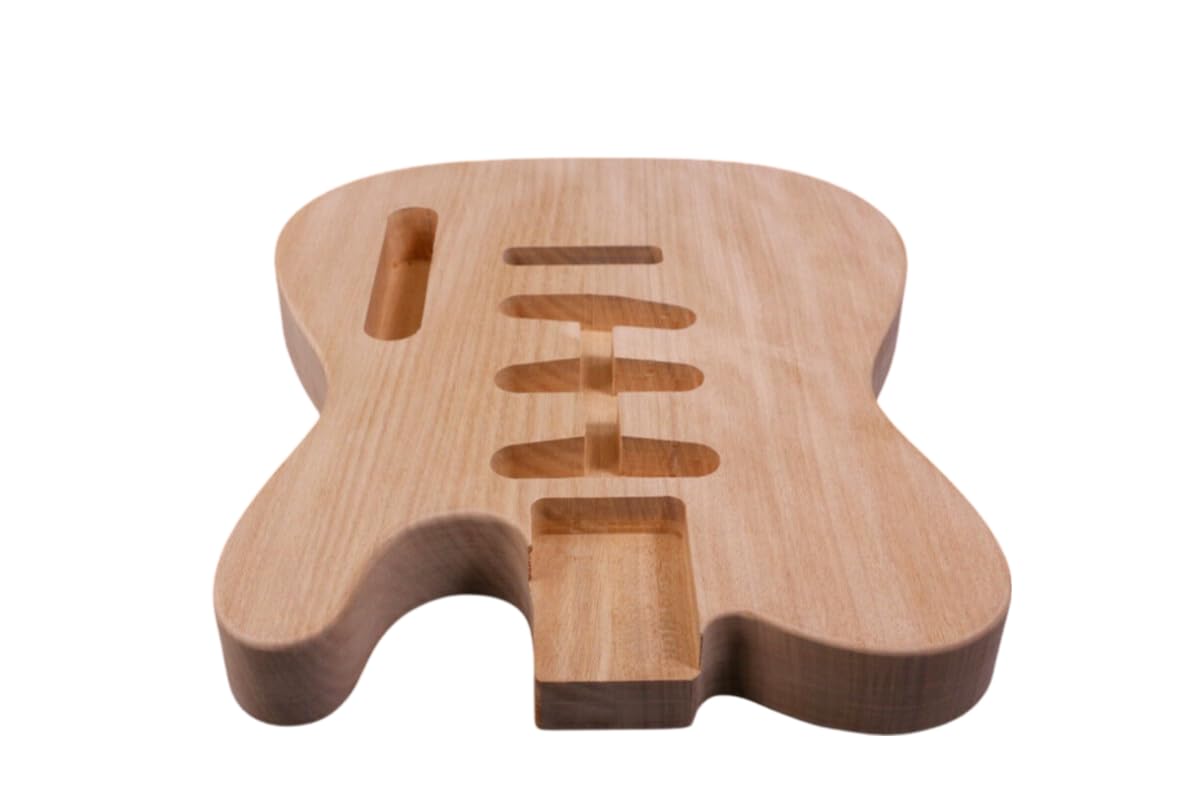Corpo per chitarra elettrica fai da te incompiuto, in mogano, corpo vuoto per chitarra elettrica Telecaster Project SSS fori di pickup (mogano)