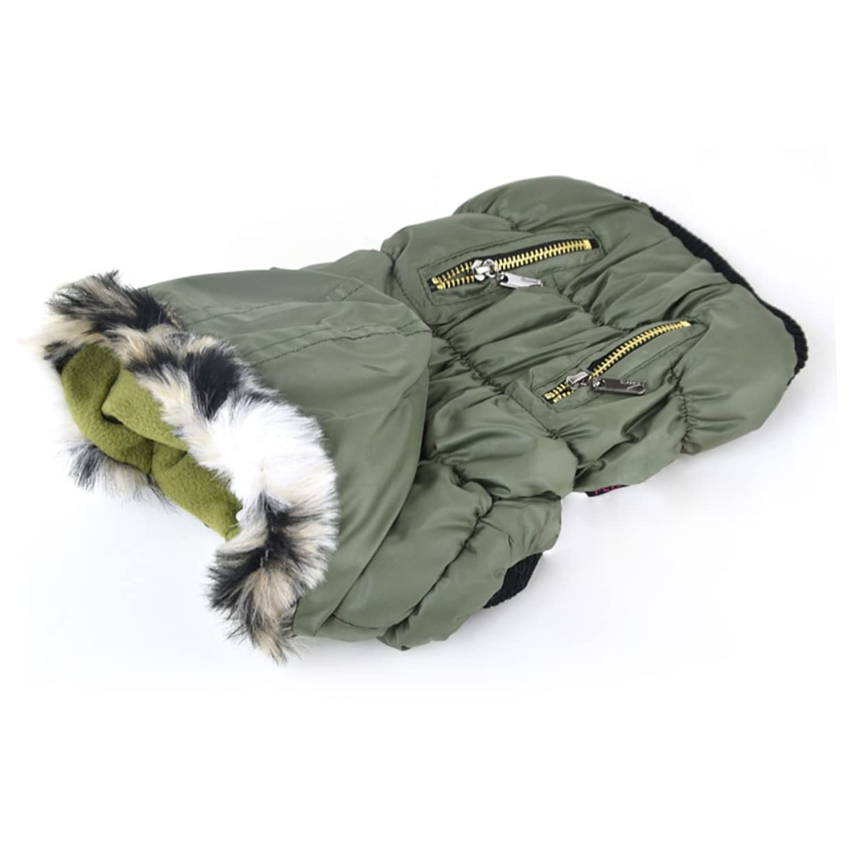 Sosoport 3pièces Manteau pour Chien Hiver Doublé Chaude Et pour Chiens XS Vêtement De Vert pour Animaux De Compagnie