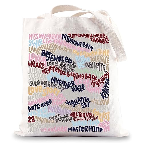 BWWKTOP Singer Album Canvas Tote Bag Singer Concert Gifts Song Lyrics Shoulder Bag Singer Merchandise (you were trouble)