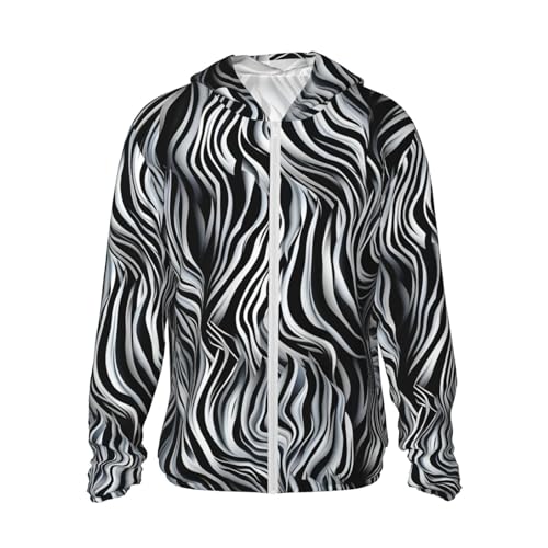 Veste à capuche zèbre manches longues protection solaire UPF 50+ avec poche