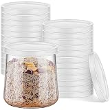 Tessco Yogurt Container Lids Clear Plastic Yogurt Jar Lids Replacement Covers for Yogurt Jars Reusab