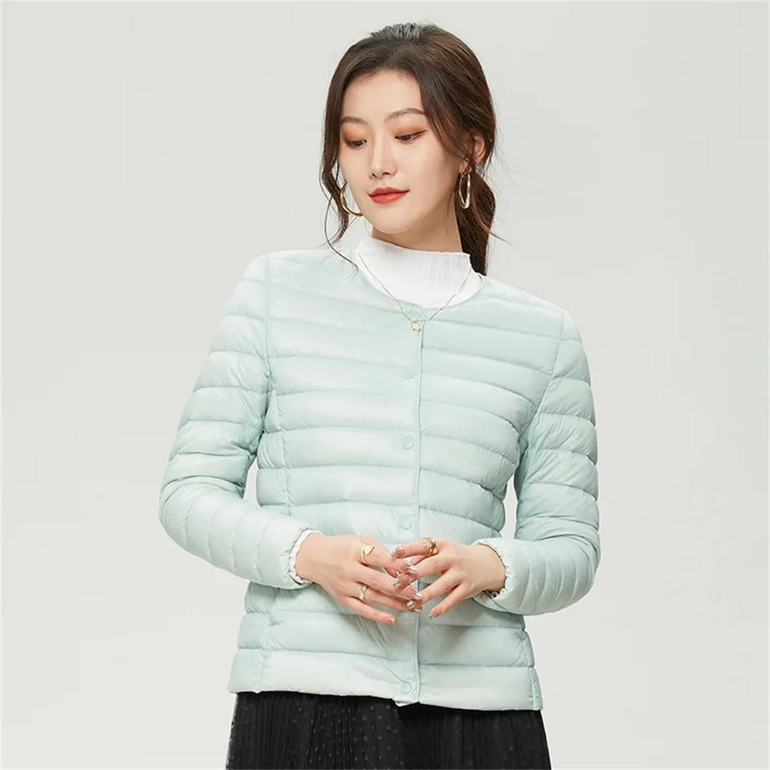 Piumino da donna leggero con fodera calda piumino d'anatra cappotto da ufficio nero M, Nero , M