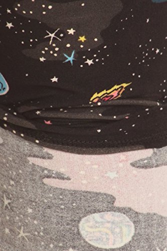 Leggings Depot High Waisted Floral & Space Print Leggings for Women-5" Yoga-S564, Cosmic Queen, One Size