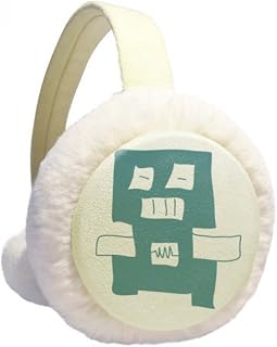 Universal e Alienígena Blue Robot Winter Ear Warmer Cable Knit Furry Fleece Earmuff Outdoor