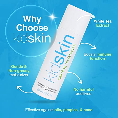 Kidskin Calming Moisturizer, Facial Moisturizing Lotion For Kids 6 And Up, Moisturizer For Dry Skin And All Skin Types, Kids Lotion With White Tea Extract, Gentle Skin Moisturizer, 60 Ml #TOP3