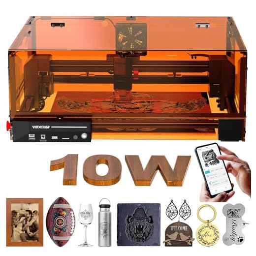 Laser Engraving Machine, Woxcker L2 MAX 10W Enclosure Laser Engraver, CNC Engraving Machine 0.01mm High Precision Laser Engraving and Cutting for Wood Stainless Steel Glass