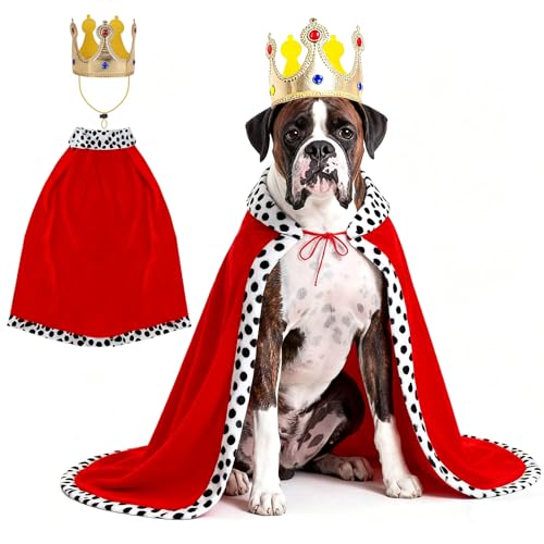 Disfraz Capa Rey para Perro Grande Talla L Rojo