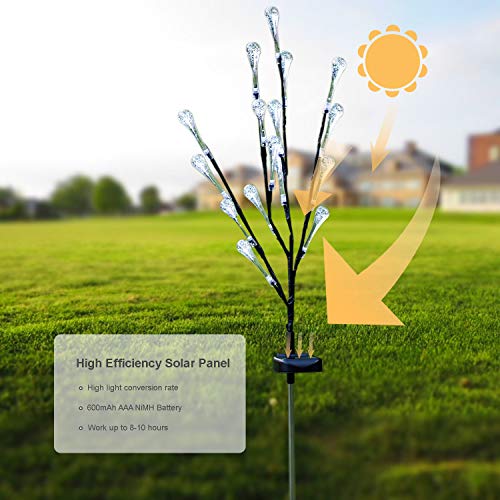 Cucudy Luzes solares LED Luzes coloridas da estaca do jardim em forma de árvore Caminho Passagem Gra
