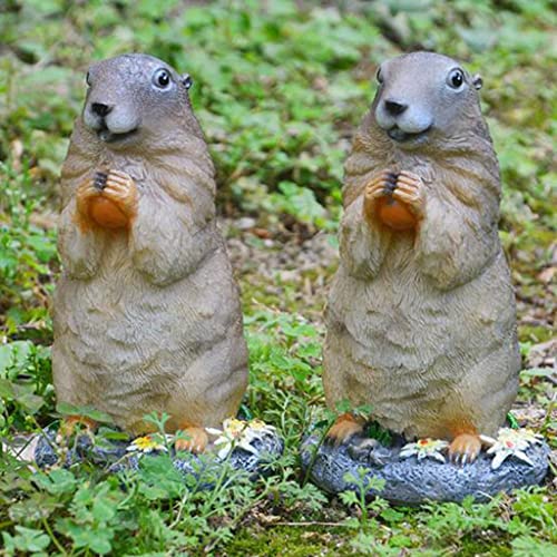 Figura decorativa estatua de resina marmota miniatura 5