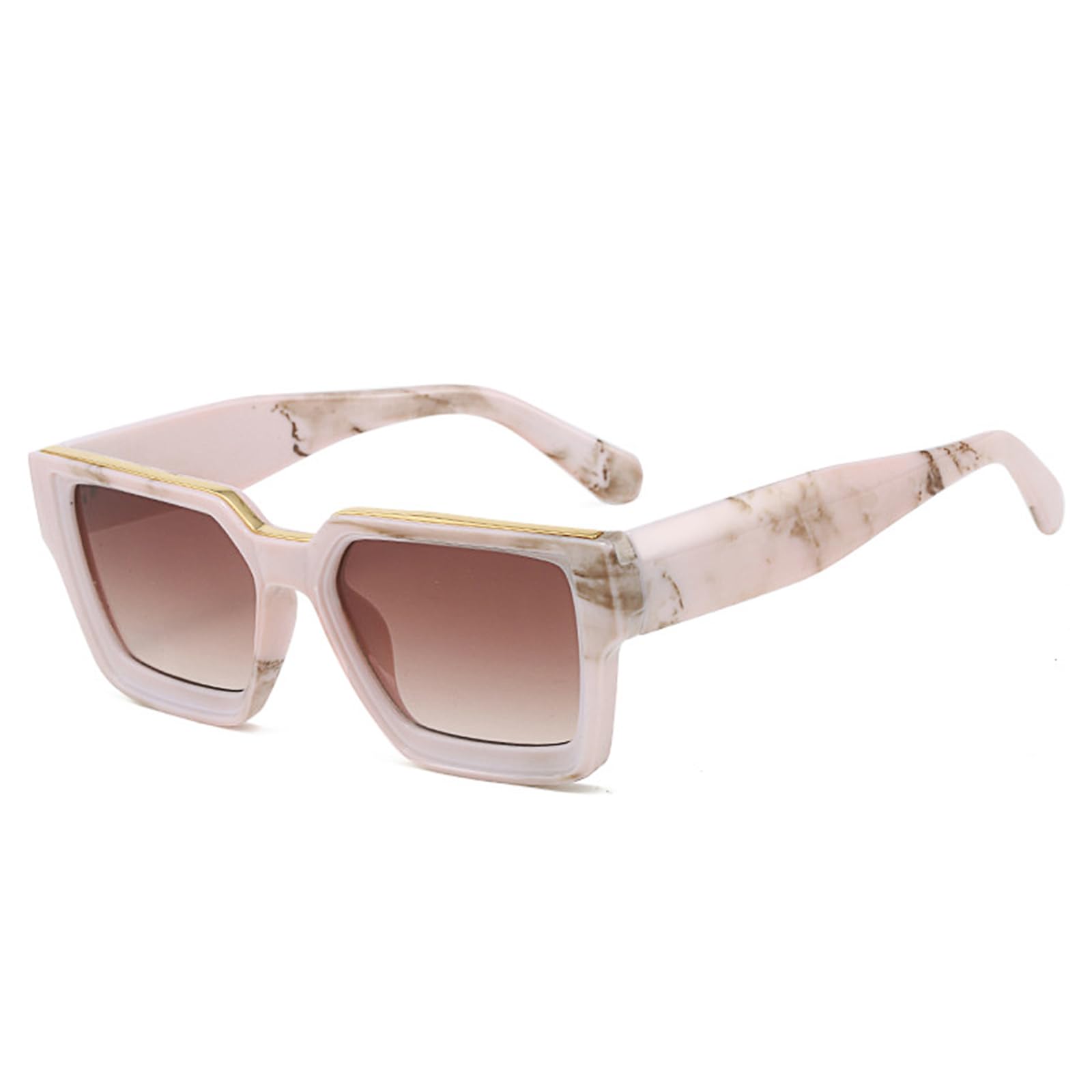 Retro Trendy Thick Square Sunglasses for Women Men Stylish Shades Patterned Chunky Frame Sun Glases E1235-image-40