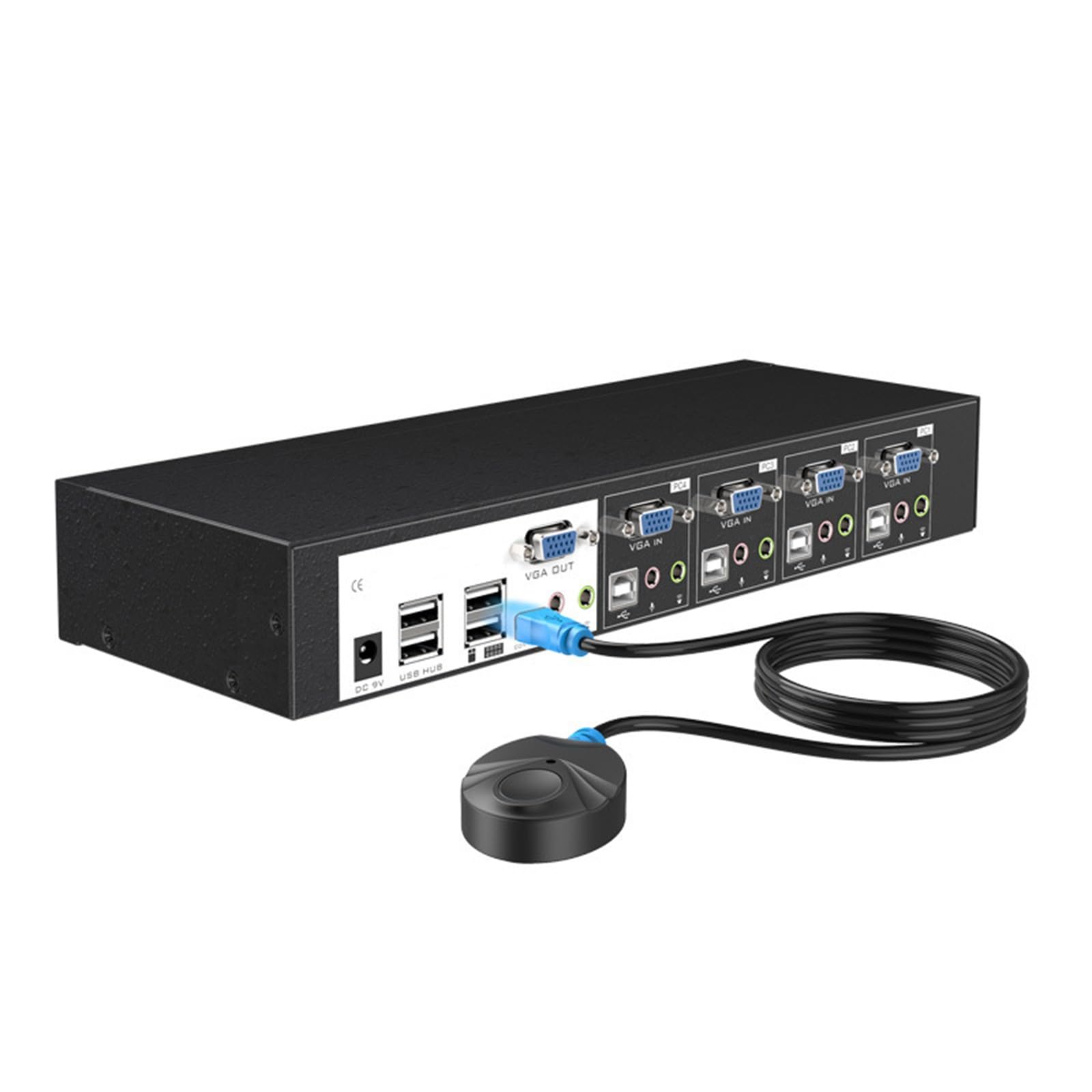 Cambio KVM professionale a 4 porte che evidenziano la tecnologia di schermatura Capacità di azione continua con suono stereofonico e estrema tolleranza alla temperatura contro le perdite KVM