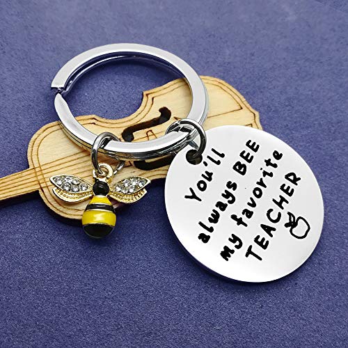 Teacher Keyring Gift You Will Always Bee My Favorite Teacher Keychain Bee Jewelry Teacher Appreciation Thank You Gift Gifts Teacher Keepsake Retirement Gift End Of Year Gift #TOP4