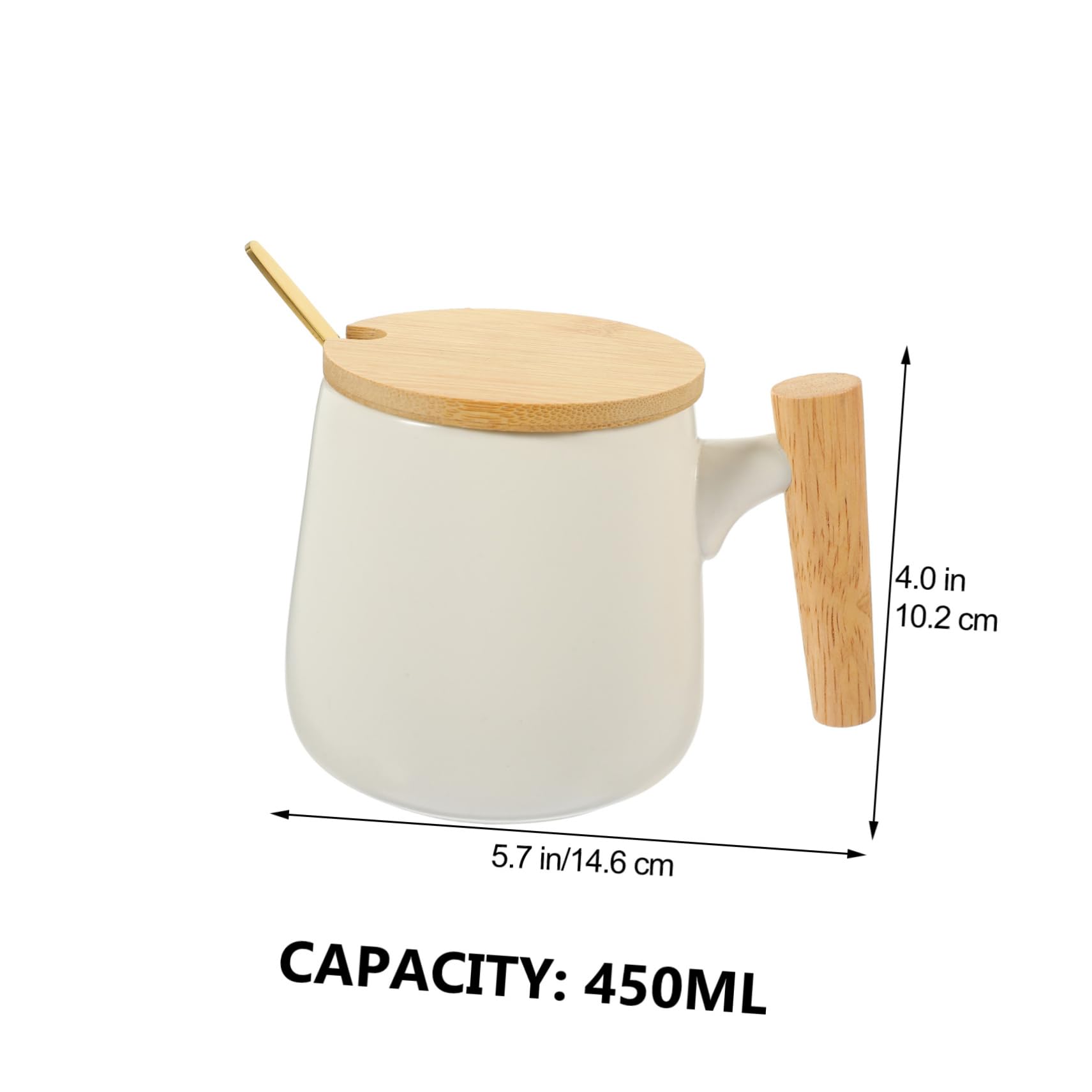 HOLIDYOYO 1 Box Wooden Handle Mug Coffee Decor Travel Coffee Mug Tea Cup Tea Steeper Water Cup Chinese Tea Mug Tea Infuser Mug Norse Decor Tea Diffusers for Loose Tea White Ceramics
