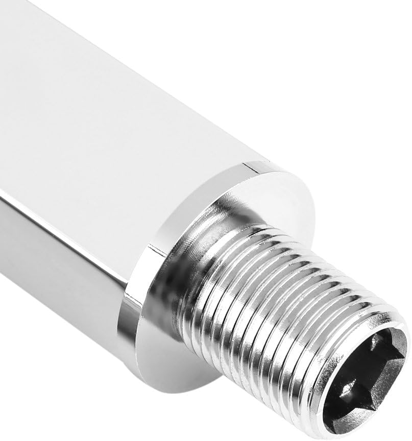 Braccio doccia 60, cromato quadrato, braccio per doccia, braccio di estensione, per il bagno, braccio di prolunga, 1 m, tubo doccia quadrato in acciaio inox