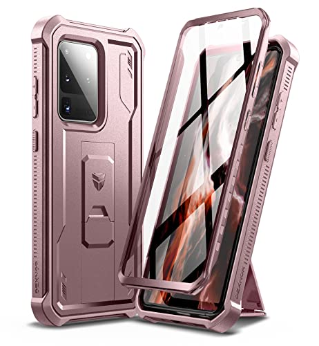 Image of Dexnor Full Body Case for Samsung Galaxy S20 Ultra /6.9 inches,[Built in Screen Protector and Kickstand] Heavy Duty Military Grade Protection Shockproof Protective Cover for Galaxy S20 Ultra,Peony Pink