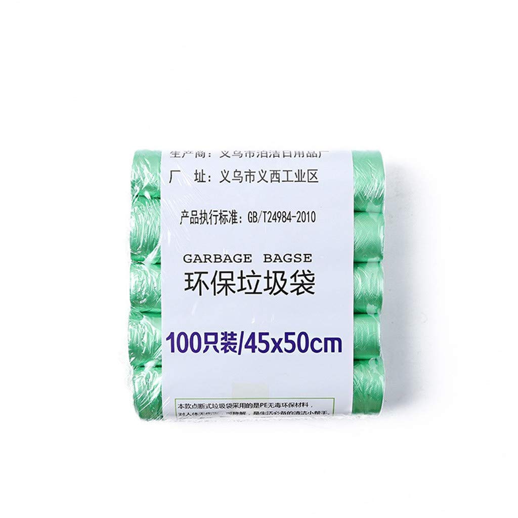 Garbage Bags, Trash Bags, Kirbaez 5 Rolls 100PC Disposable Degradable Household Trash Pouch Kitchen Storage Garbage Bags Biodegradable Environmental Protection Multicolor 45x50cm