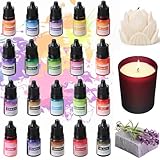 Coloranti per Candele, Kit Liquidi per Candele Fai da Te, Colori a Cera Altamente Concentrati per Cera di Soia, Gel e Paraffina 5ML (20)