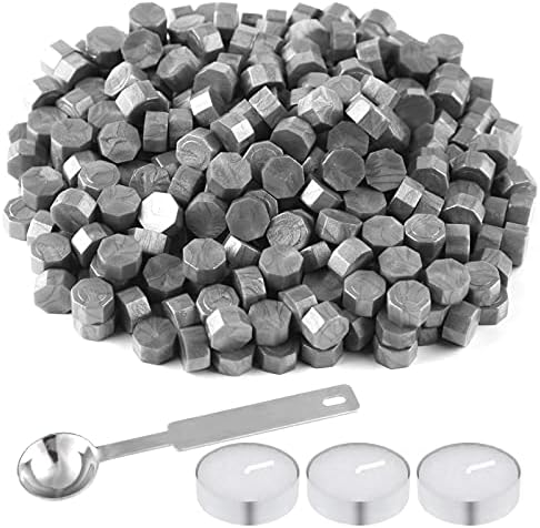 FEPITO 300Pcs Wax Sealing Beads for Wax Stamp Sealing, Perfect for Cards, Envelopes, Invitations, Wine Packages, Letter Sealing (Silver)
