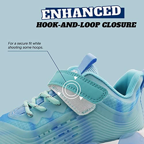 Brooman Kids Basketball Shoes Boys Low Top Sneakers Girls School Sports Shoes Running Shoes (13,Mint/Green) #TOP1