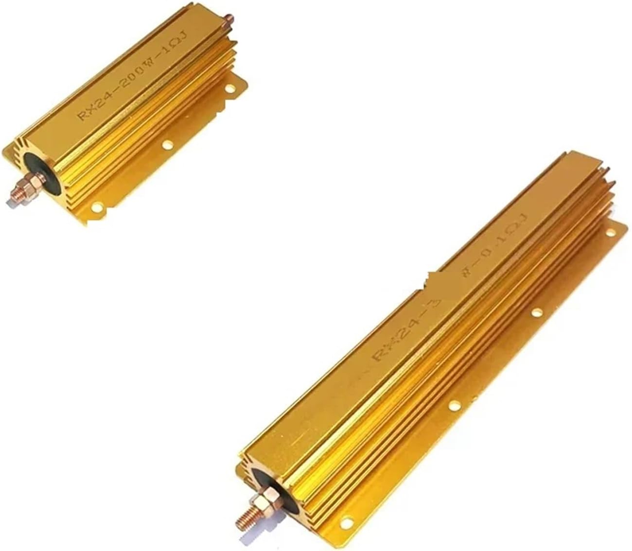 RX24 Aluminum Power Metal Shell Case Wirewound Resistor 200W 300W 500W 0.1~10K 0.22 0.33 0.5 1 2 4 8 20 30 100 200 300 500 1K 2K(0.016R)