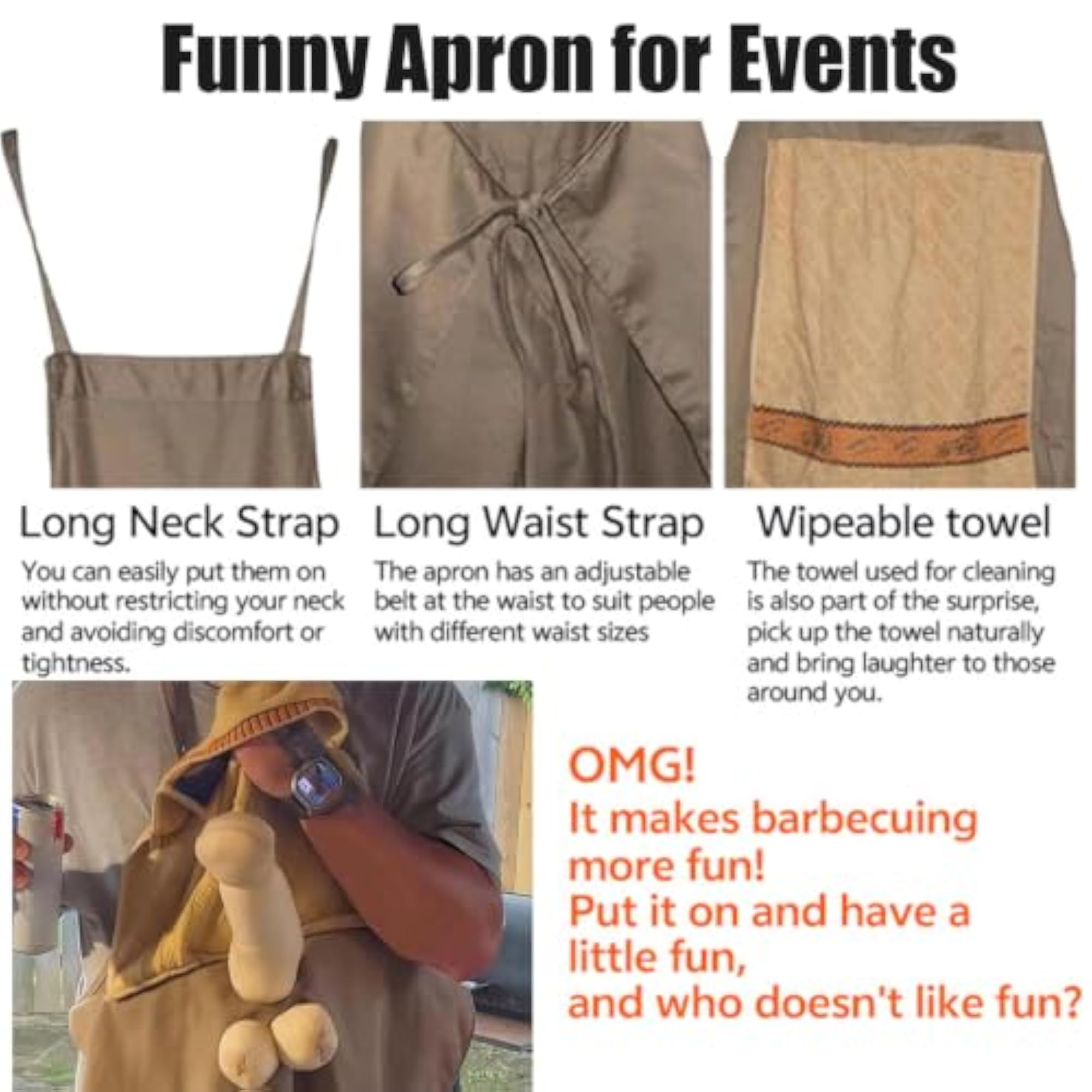 Chef's Prank Apron, Creative Funny Apron for Men