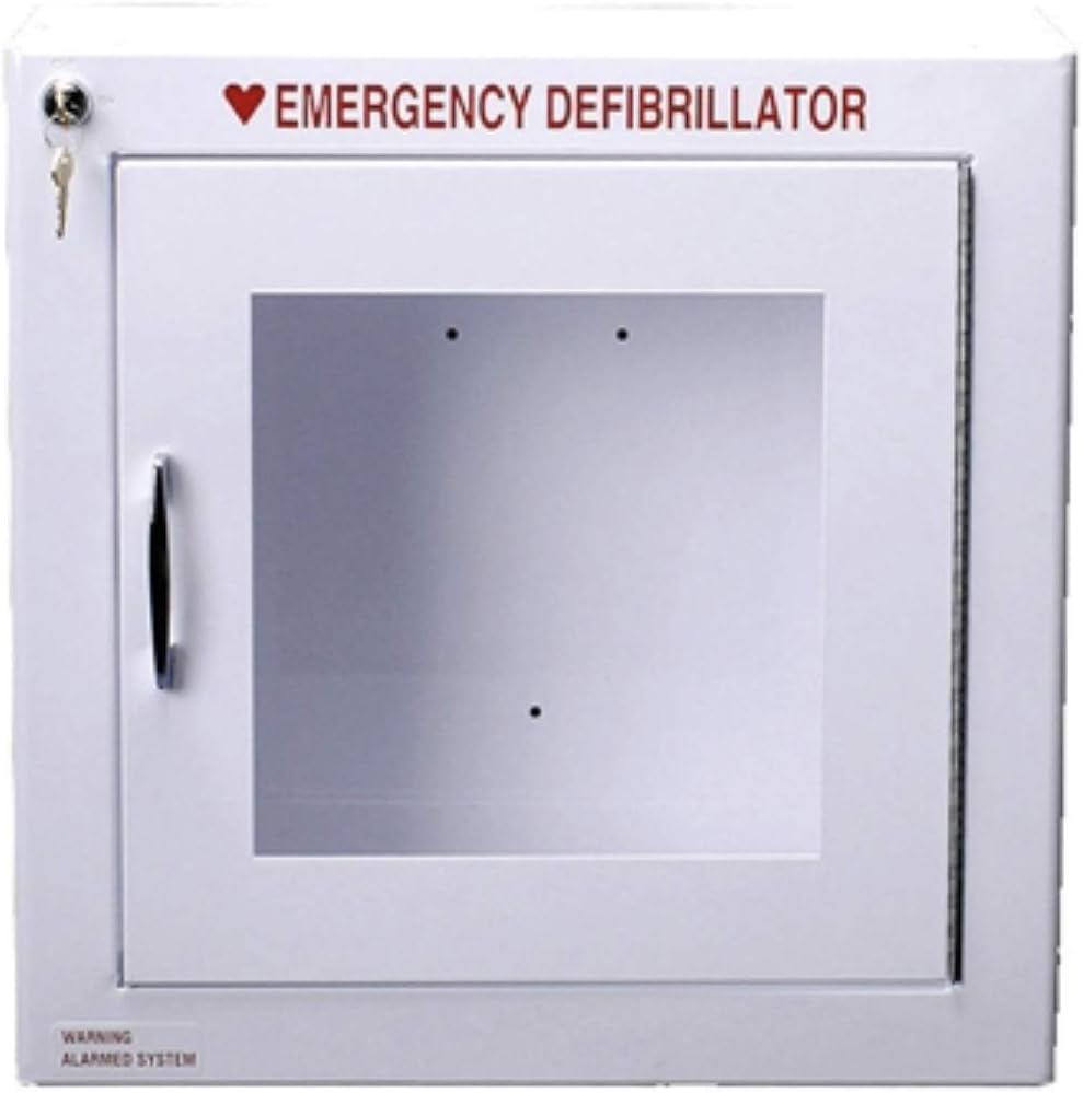 Alarmed AED Defibrillator Wall Mounted Storage Cabinet Fit for Philips and HeartSine