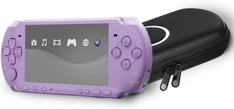 XFUNY Dustproof Quakeproof Hard Cover Protective Shell Carrying Case Travel Pouch Bag for Sony PSP 3000 Game Console & Card (Black) (Black)