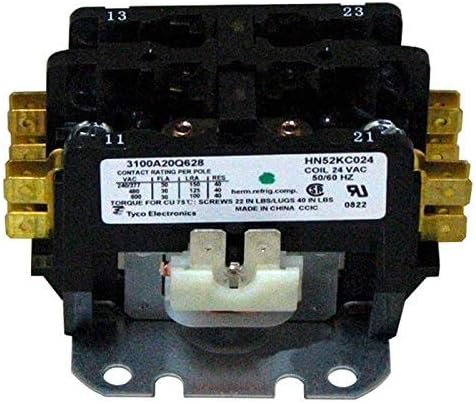 2 Pole 30 Amp 24V Condenser Contactor Relay – Direct Replacement For Payne HN52KC024 (Most AC/Heat Pumps)