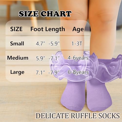 Toddler Baby Girls Ruffle Soft Double Frilly Lace Socks Kids Cute Ankle Cotton Dress Socks2