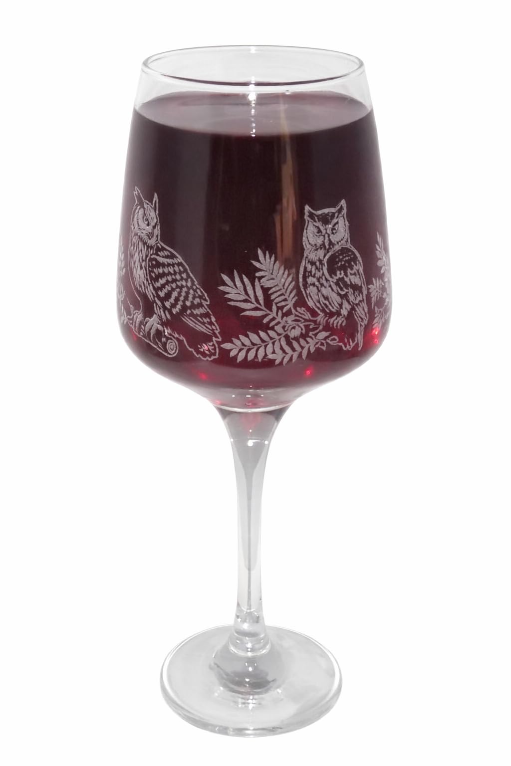 Beautiful 'Owl' Engraved Stemmed Wine Glass - Lovely Owl Gift! Gift for her, him or just Because You can!