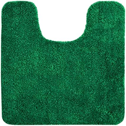 Allure Luxury Deep Pile Microfibre Pedestal Toilet Mat, Non-Slip, 50 x 50cm, Quick Dry & Easy Care (Fern Green)
