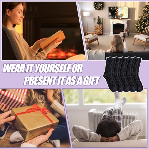 Image of Womens Fuzzy Socks Cozy Fluffy Slipper Soft Winter Warm Home Sleeping Christmas Socks