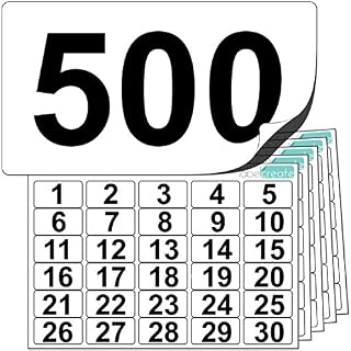 Premium Plastic Number Stickers 1 to 500 (+ 10 Blank Spares). Ultra Durable Label Stock. Suitable for Outdoor Use. 100% Waterproof. Free UK Delivery.