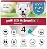 K9 Advantix II Medium Dog Tratamiento y prevención de pulgas, garrapatas y mosquitos recomendado por veterinarios | Perros de 11-20 lbs. | Suministro para 4 meses 2