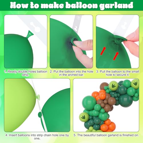 Image of Amandir 153pcs Dinosaur Balloons Arch Garland Kit Different Sizes