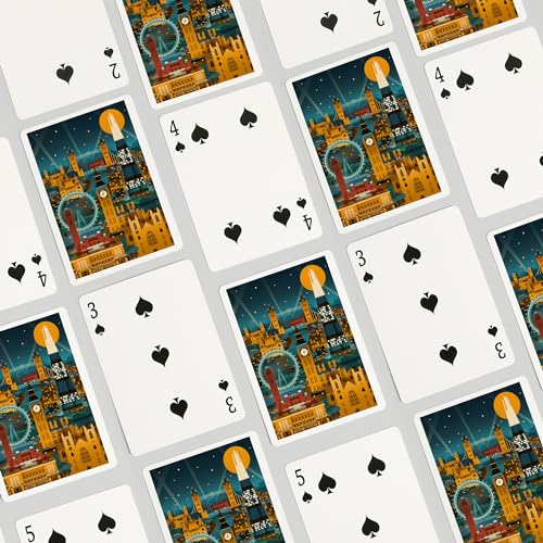 Lantern Press Naipes Poker London Retro Skyline 52 Pz miniatura 4