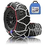 Tire Chains for Pickup Trucks, 1 Minute Quick Installation Tire Chains with Automatic...