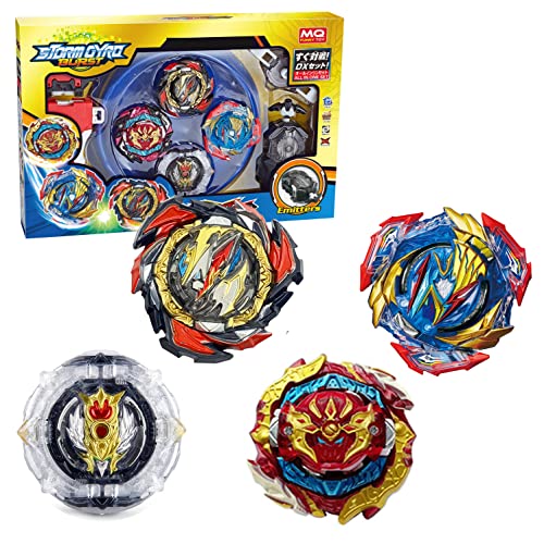 ASVEXKW Battling Tops Burst Toy Game Set Great Birthday Gift for Children Kids Boys Ages 6 8 10 12+ Battle Gyro Battling Tops Set 4 Spinning Tops 2 Launchers