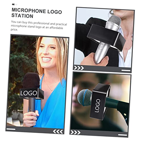 ibasenice 6 Peças Logotipo Do Microfone Suporte De Microfone Acessórios Para Microfone Suportes De M