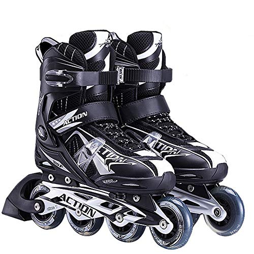 QMMD Patines En L�Nea para Adultos, Ajustable Roller Blades Comodo para Principiante, Patines Profesional, Triple Proteccion, Muy Adecuado Mujer Y Hombre,B,M(3-5.5UK/36-39EU)