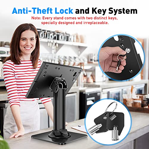 AboveTEK Anti-Theft iPad Kiosk Stand – POS Security Stand & Locking Tablet Stand – Heavy Duty Base, 360° Swivel, 75° Tilt Bracket – Retail Business for iPad/iPad Air/iPad Pro (Black) by AboveTEK - Image 3