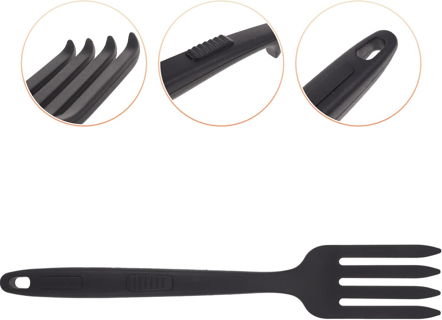 Hemoton Silicone Cooking Fork Ergonomic Pasta Server Fork Reusable Washable Kitchen Utensil for Salad Mixing Large Safe for Home and Restaurant Use