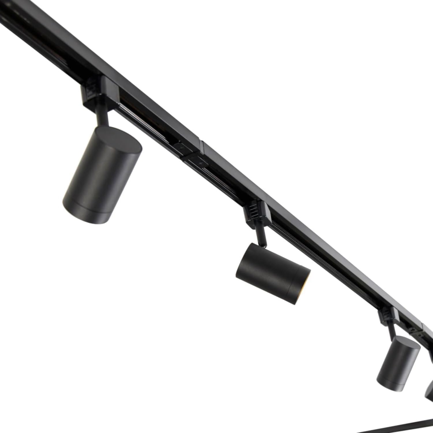 GrecoShop Sistema Binario Monofase 10 Faretti GU10 50W con Lampadine Incluse, Orientabili, Alluminio Nero 500 cm – Illuminazione Moderna per Cucina, Soggiorno, Ufficio e Spazi Aperti