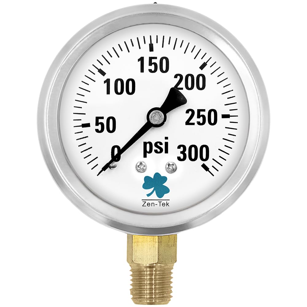 Zenport LPG300 Zen-Tek Glycerin Liquid Filled Pressure Gauge, 300 PSI-image-13