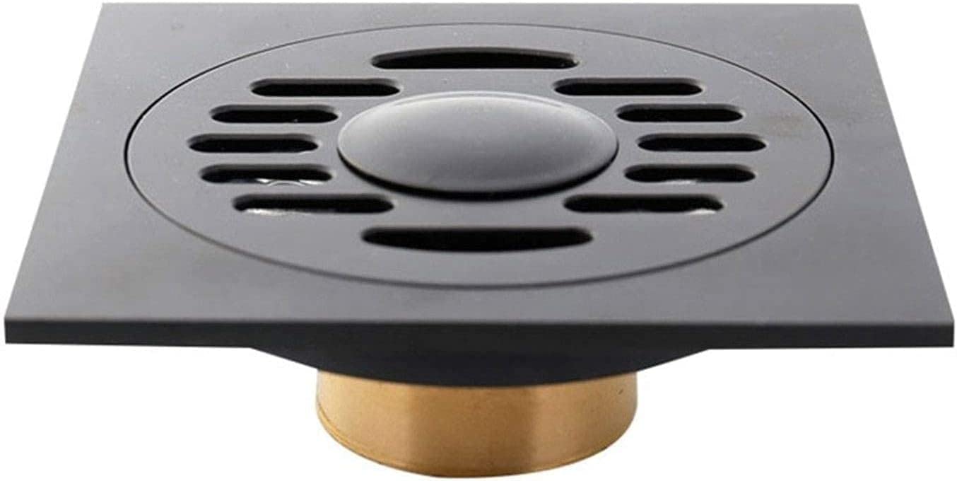 Bonde De Douche en Laiton Noir De 10 Cm avec Filtre à Cheveux Et Couvercle Amovible - Idéale pour La Salle De Bain, La Cuisine, Le Garage Et Le sous-Sol - Design Durable Et élégant B