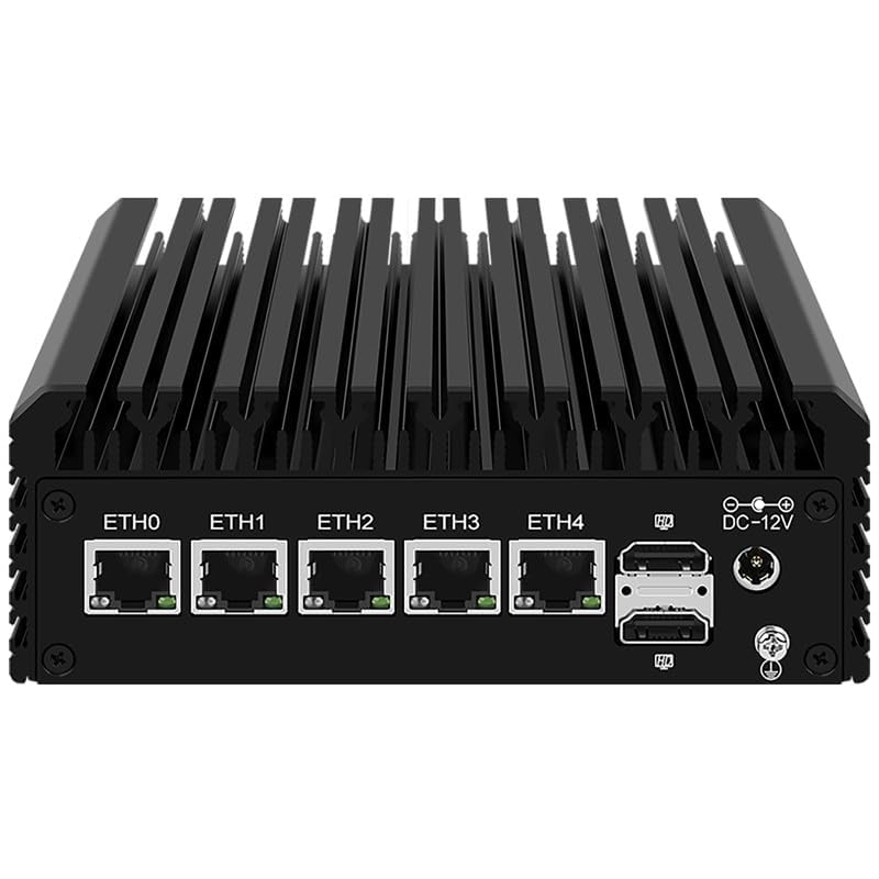 Image of Firewall Micro Appliance Inter N100 Quad Core Mini PC Firewall, 5 Inter i226 2.5Gbe NIC Ports Support AES-NI Soft Router PC VPN Barebone, 8GB DDR5 RAM 128GB SSD