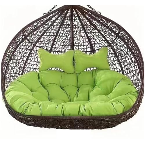 Cojín doble colgante para silla de columpio para 2 personas, color verde aguamarina, 130 x 110 cm, cojín de repuesto para cesta de hamaca