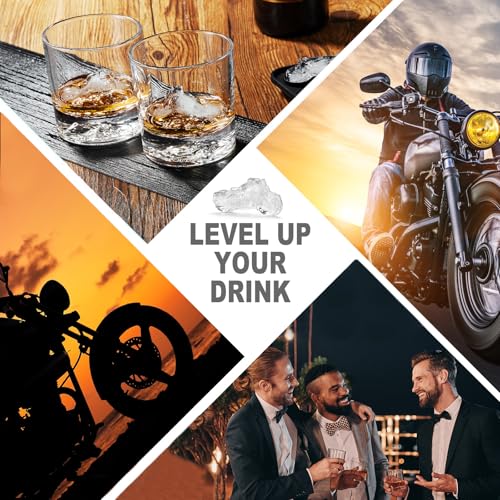 ACOOKEE Novelty Motorcycle Ice Cube Mold, Funny Motorcycle Gifts for Men, Holiday Stocking Stuffers for Men, Large Ice Cube Molds for Whiskey, Bourbon, Cocktails — view 2