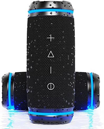 TREBLAB HD77 Portable Bluetooth Speaker - Loud 360° HD Surround Sound, Wireless Dual Pairing, 30W Powerful Bass, 20H Battery, Best for Outdoor Sports - True IPX6 Waterproof (Renewed)